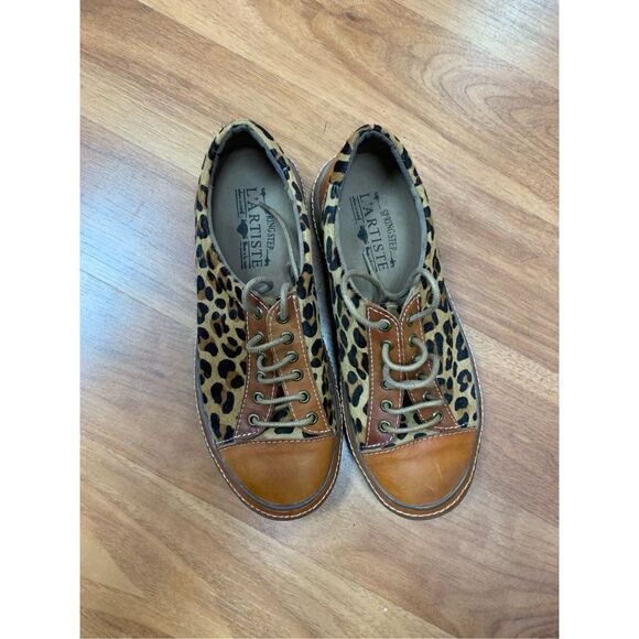 Spring Step Women's Brown Tan L’Artiste Leopard Oxford Shoes Size 35 - Picture 8 of 12